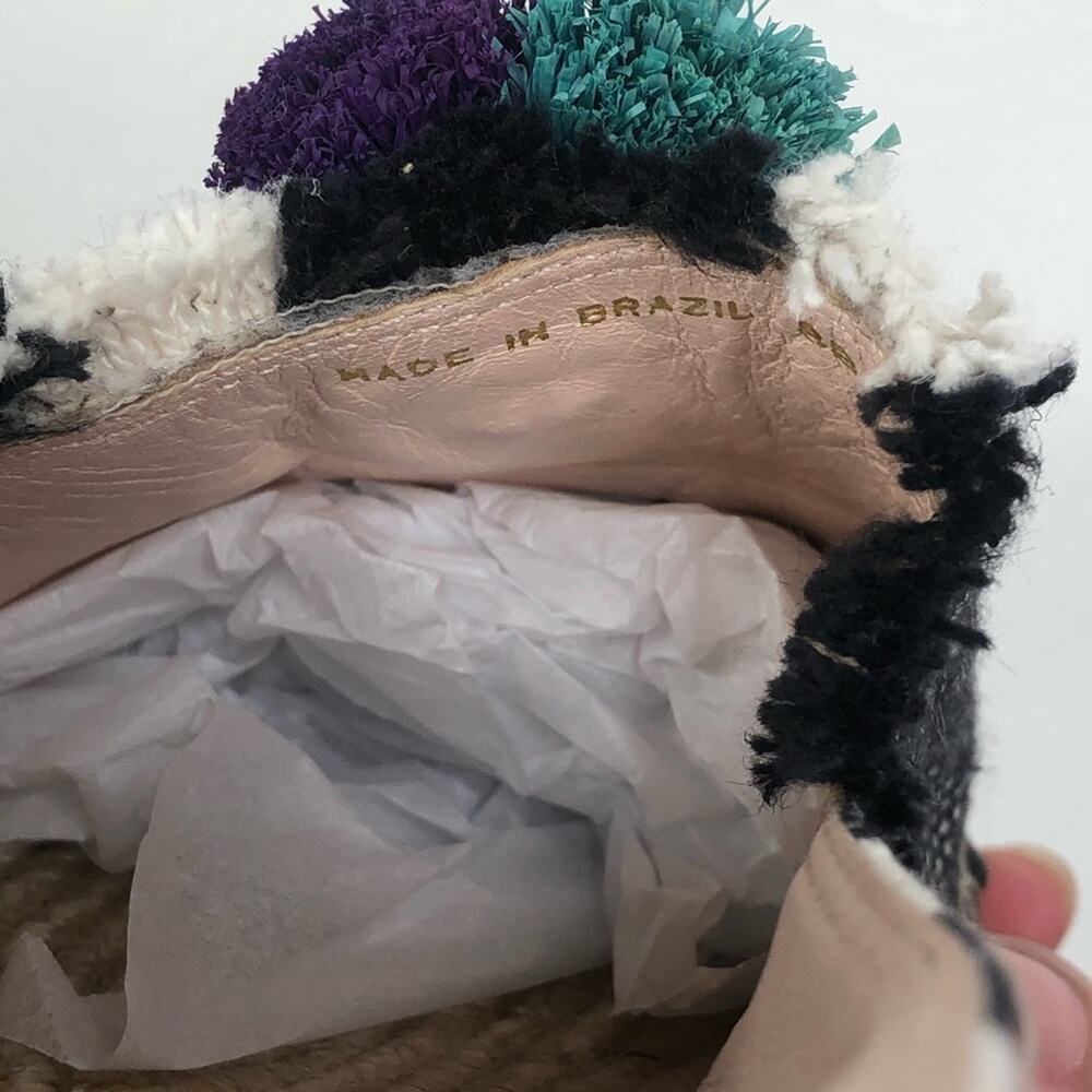 Loeffler Randall Mara Pom Pom Espadrille Slip On Canvas Shoes Women's Size 8B - Picture 8 of 11
